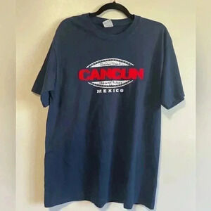 BNWOT Navy Blue & Vibrant Red Cancun Graphic T Shirt